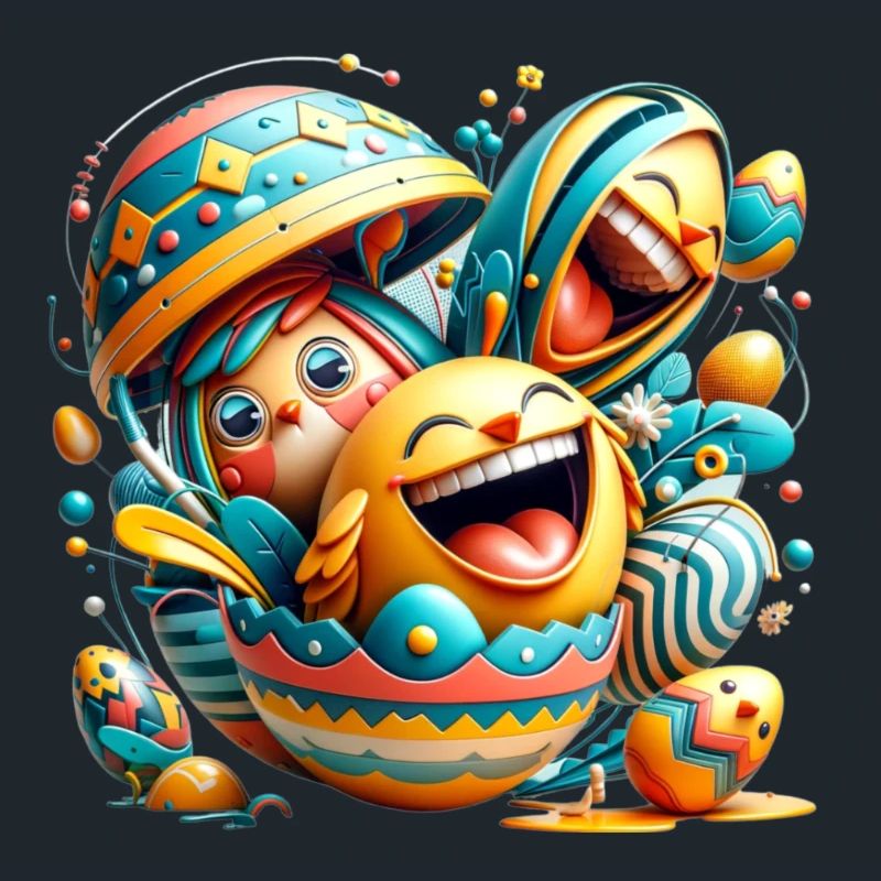 Easter graphic design in Mixed Dimensions style