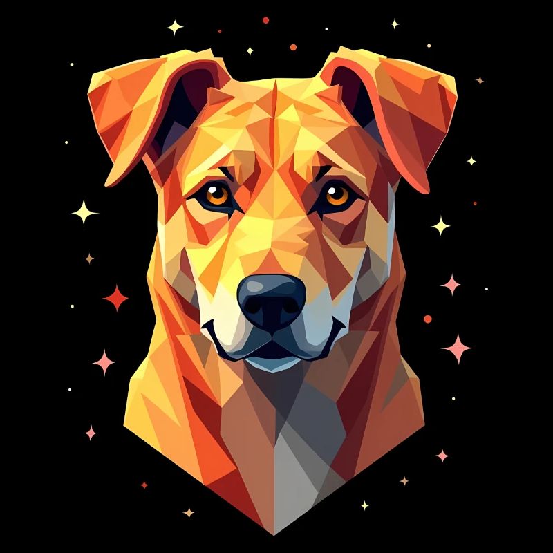 Geometrischer Hund, Abstraktes Kunstwerk
