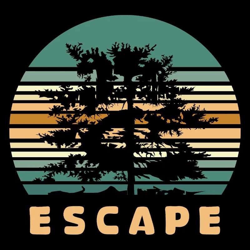 Escape Forest Design - Logo d’aventure rétro dans la nature