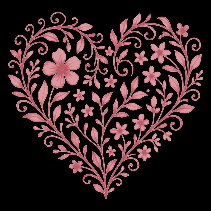 Motif de cœur de fleur en filigrane