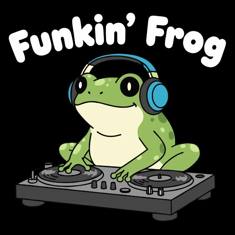 Funkin' Frog DJ au casque