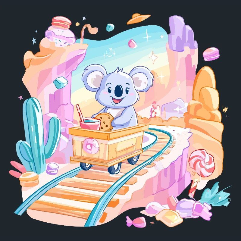 Koala auf Süßigkeitenbahn