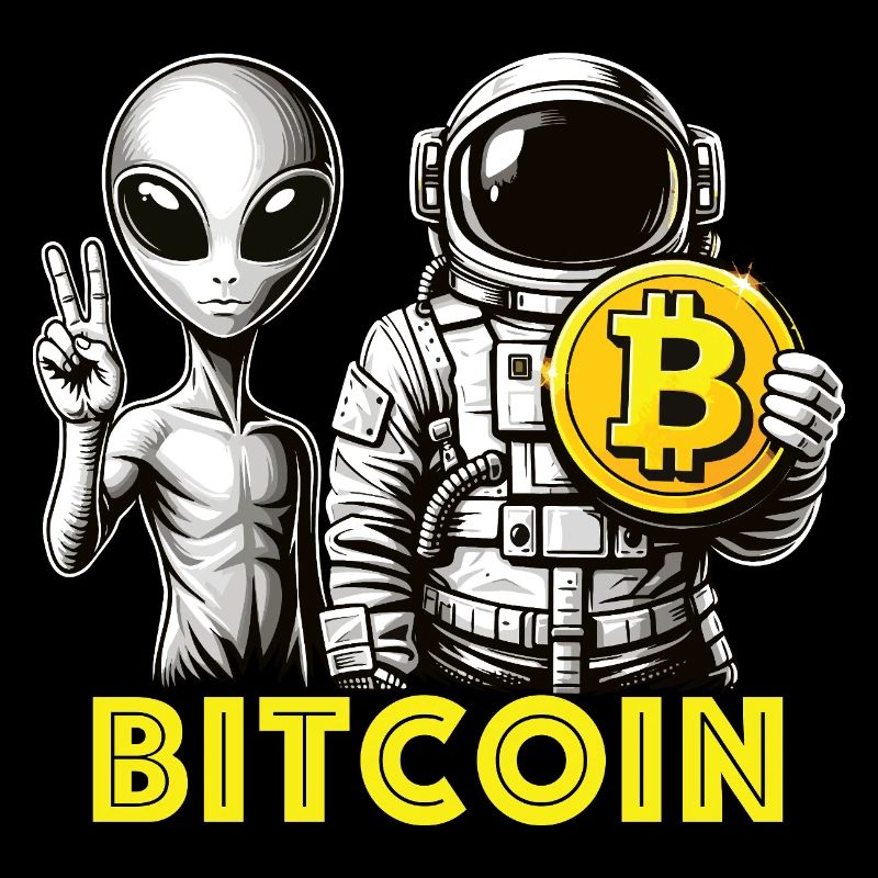 Bitcoin Alien Astronaut Crypto vers la Lune