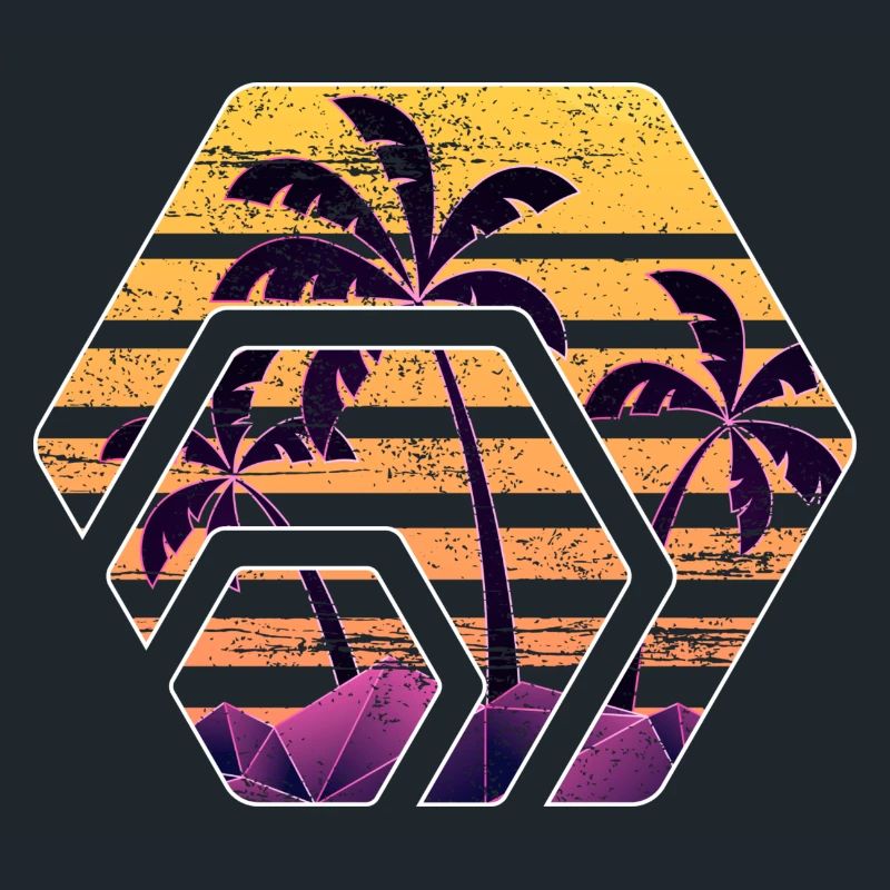 Hex token sunset, hex palm beach sunset