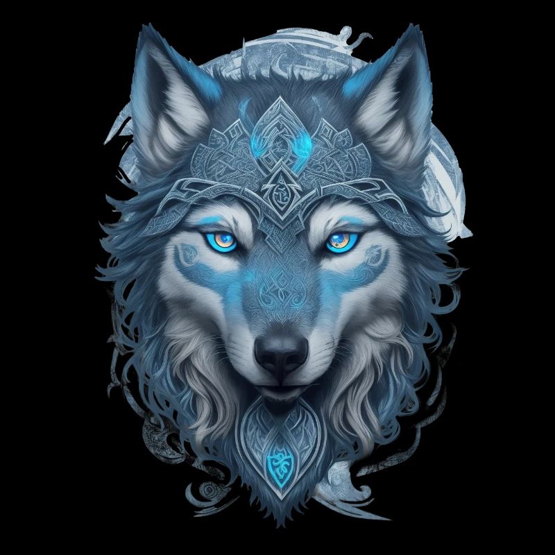 Wolf mit keltischen Mustern