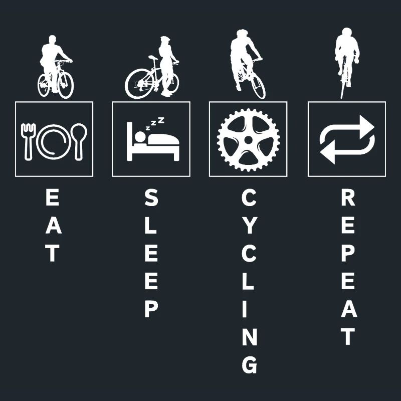 Citation de cyclisme drôle manger dormir répéter