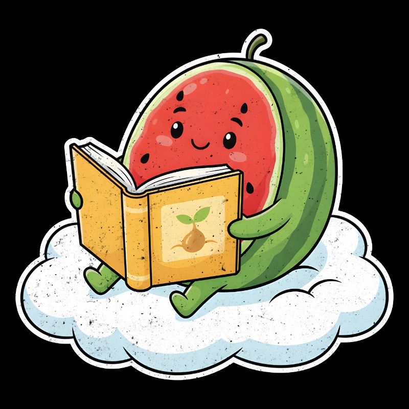 Kawaii Melone beim Lesen