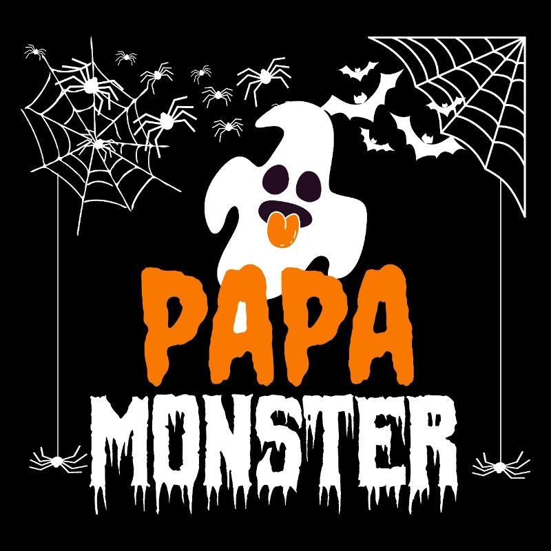 Papa Monster Halloween Kostüm mit Geist Spinne Top