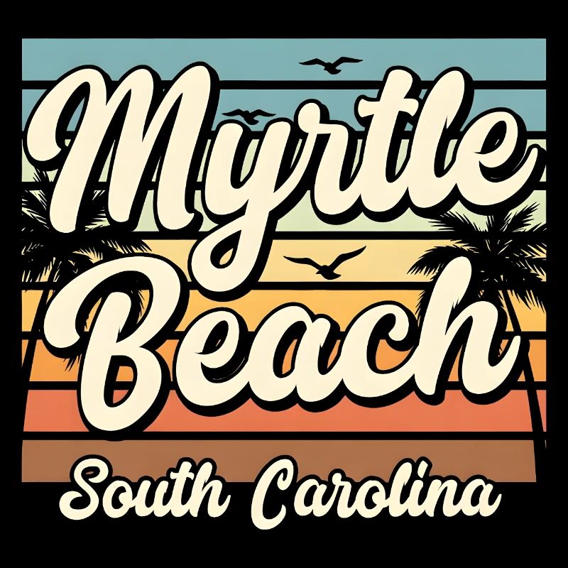 Vacances rétro au coucher de soleil à Myrtle Beach, en Caroline du Sud