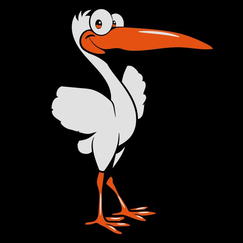 cigogne dessinée drôle