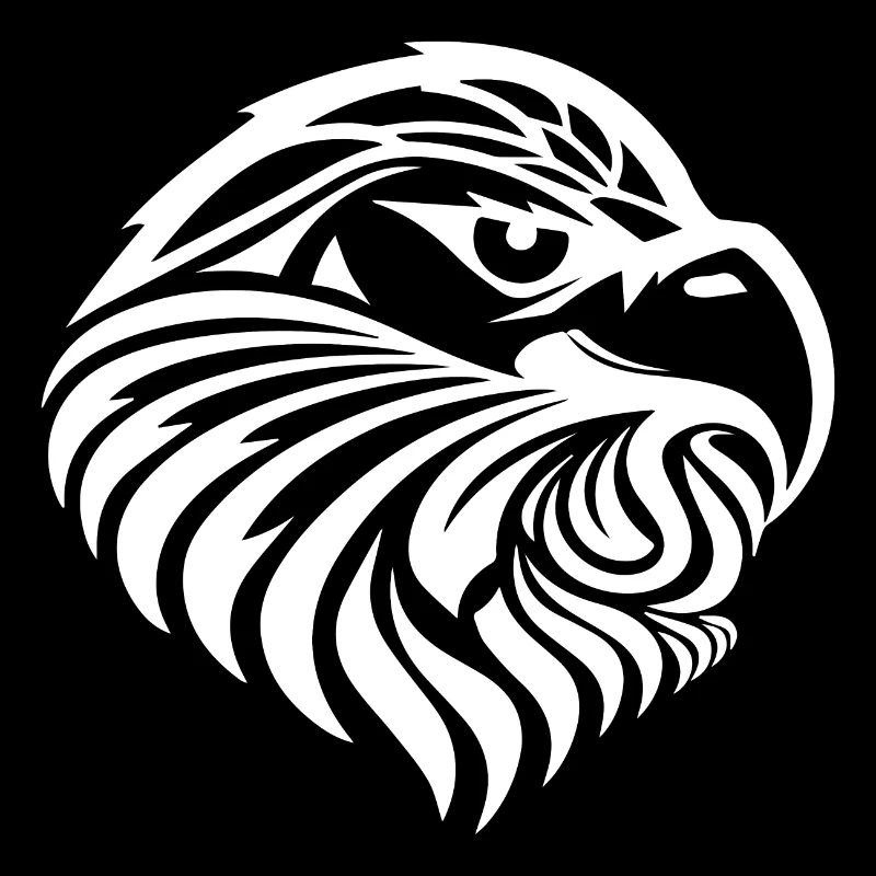 Eagle Head dans le style Tattoo Cartoon