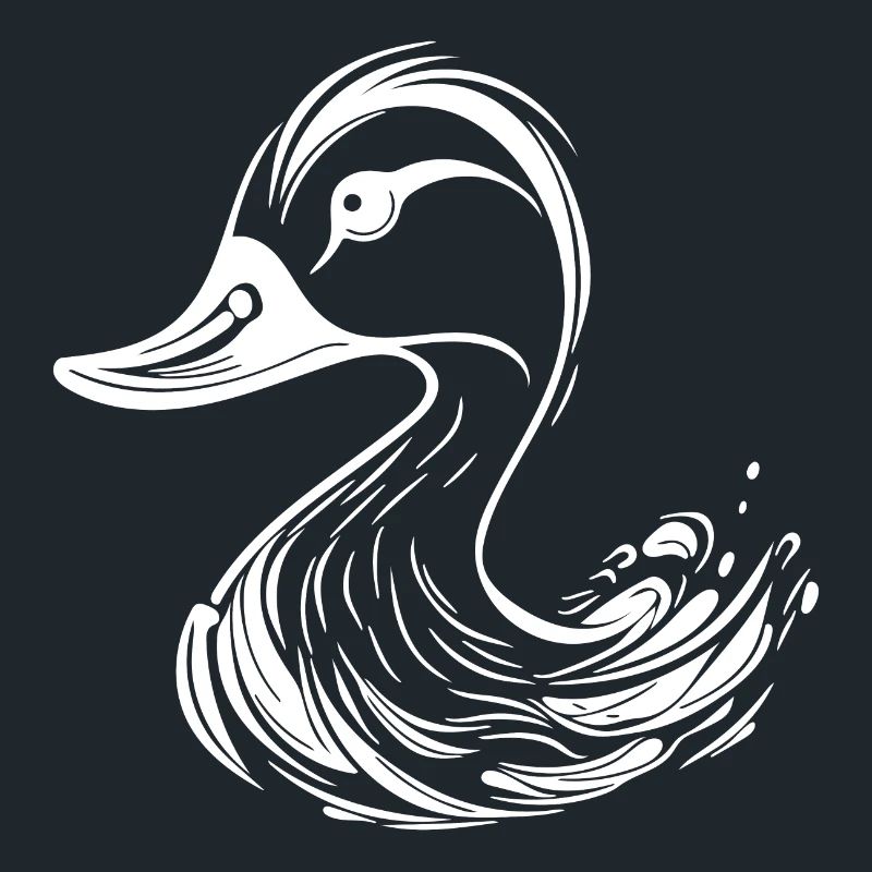 Cute Tattoo Style Duck