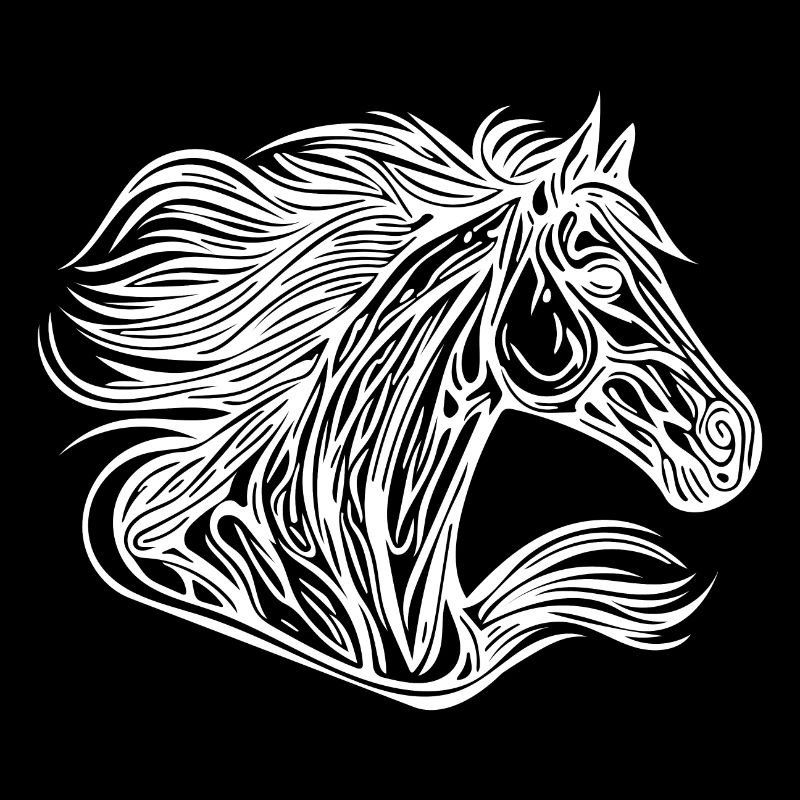 Galloping horse with mane in the wind