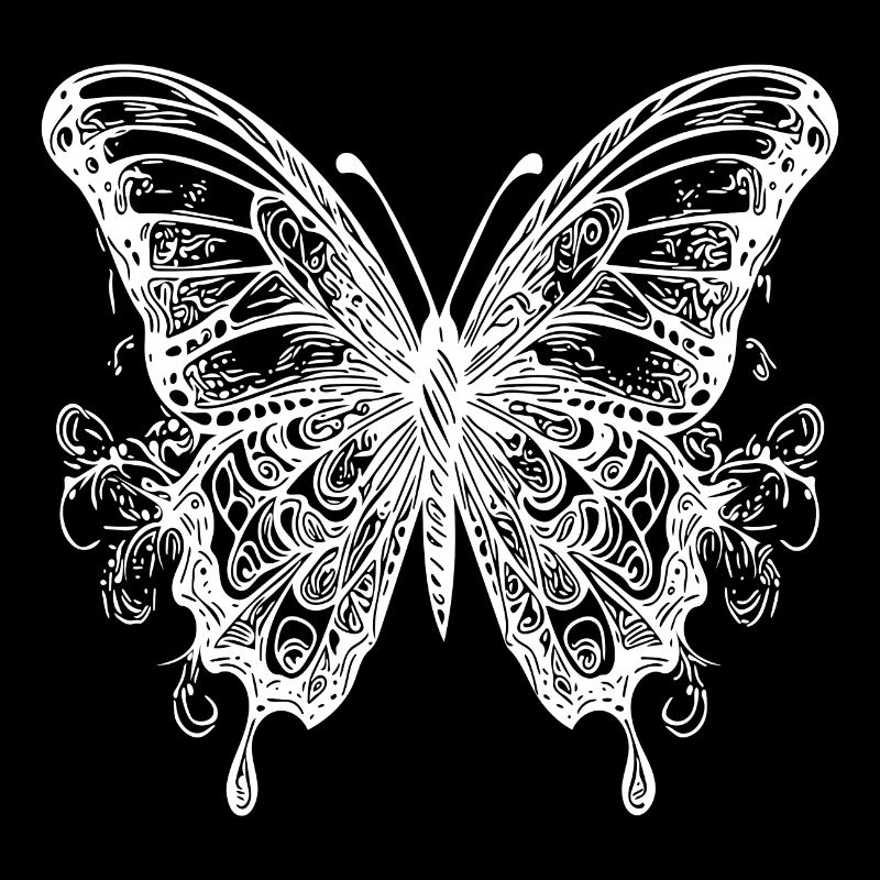 Papillon de style tatouage avec des ailes