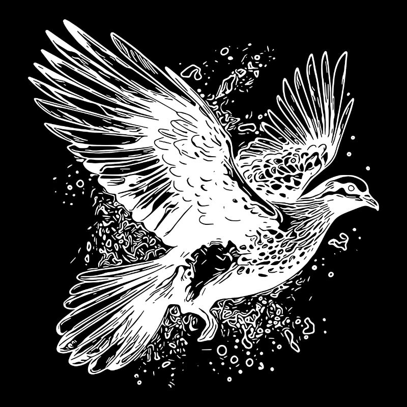 Fliegende Taube in Tattoo Style Linien