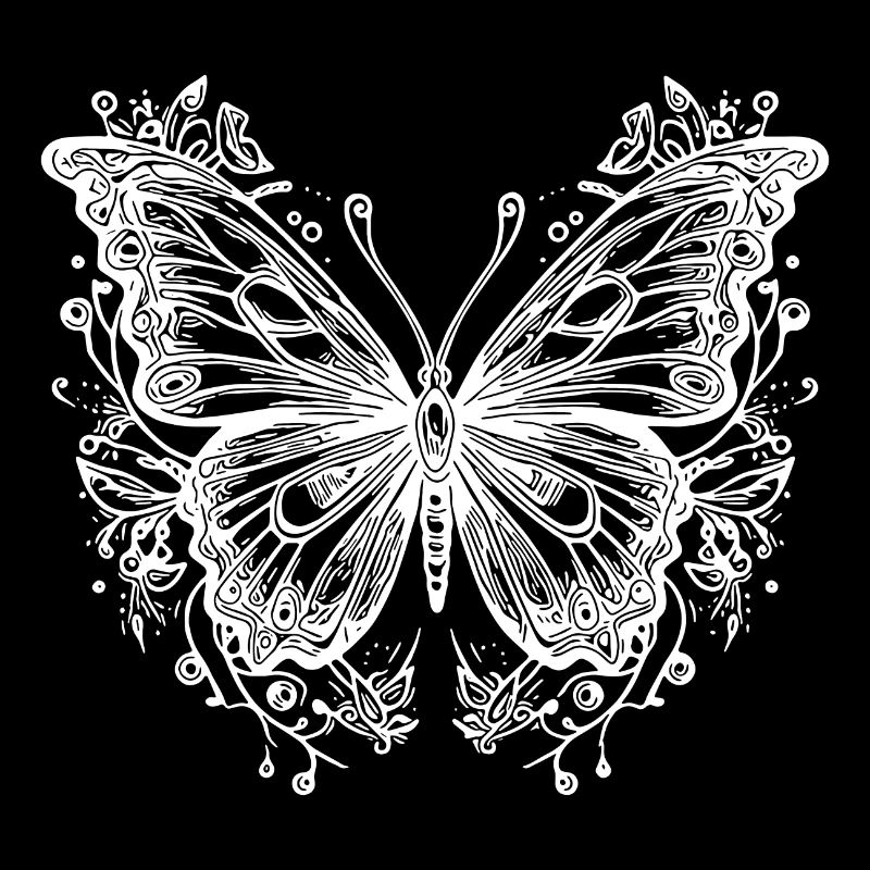 Tatouage Flower Lines Style Papillon