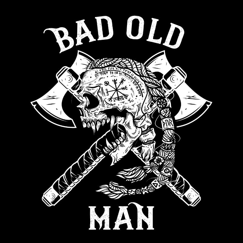 Lustiger Wikinger Spruch 'Bad Old Man' mit Axt