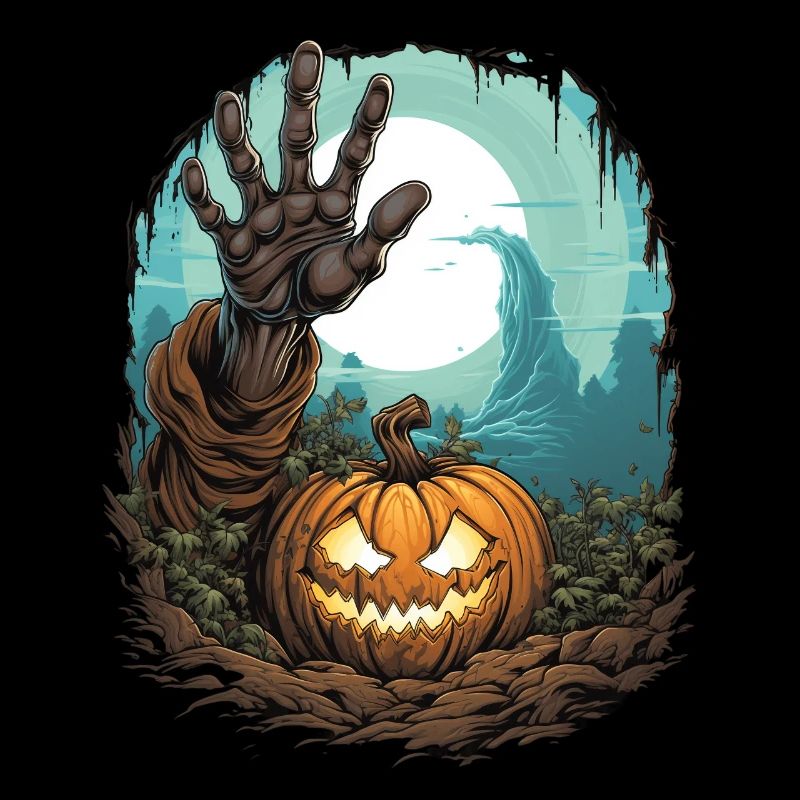 Halloween Emerging Hands Spooky Pumpkin