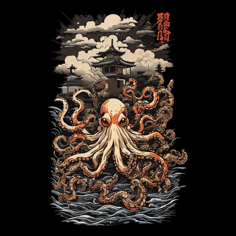 Ukiyo-e Octopus Japanese Octopus Art Design