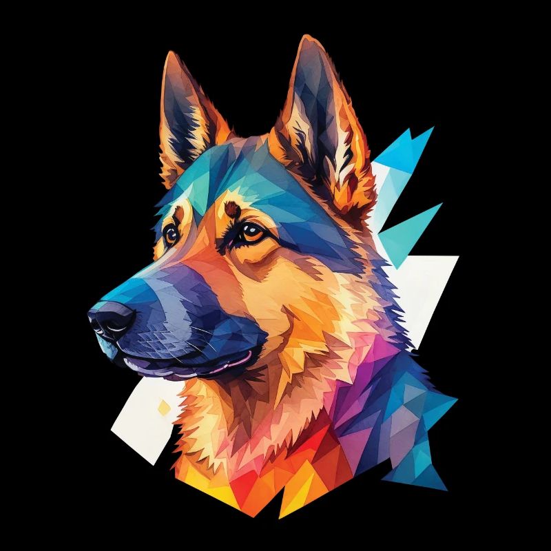 Deutscher Schäferhund Hunde Popart Hundeliebe