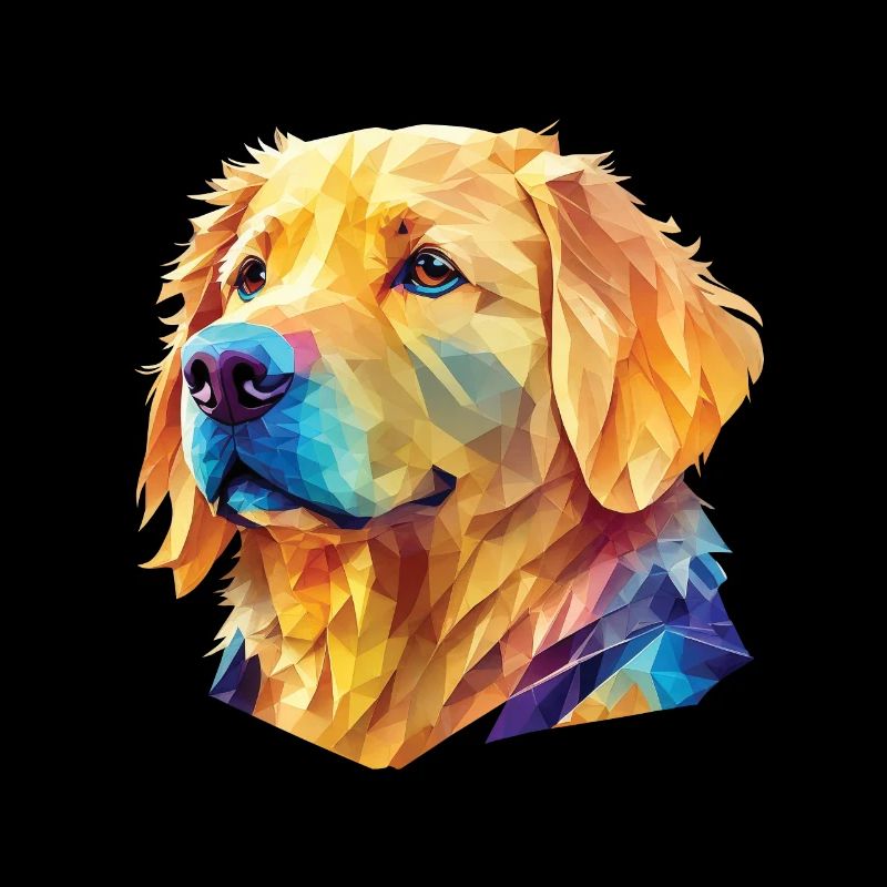 Polygon Golden Retriever - Artful Dog Design