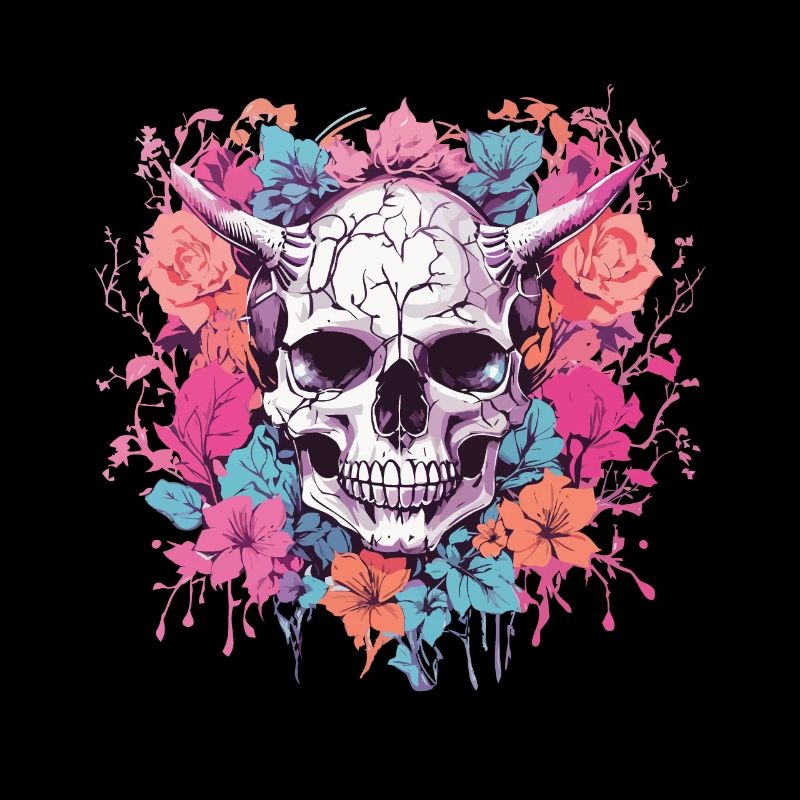 Dämonen Skull Pastel Gothic Okkult Design
