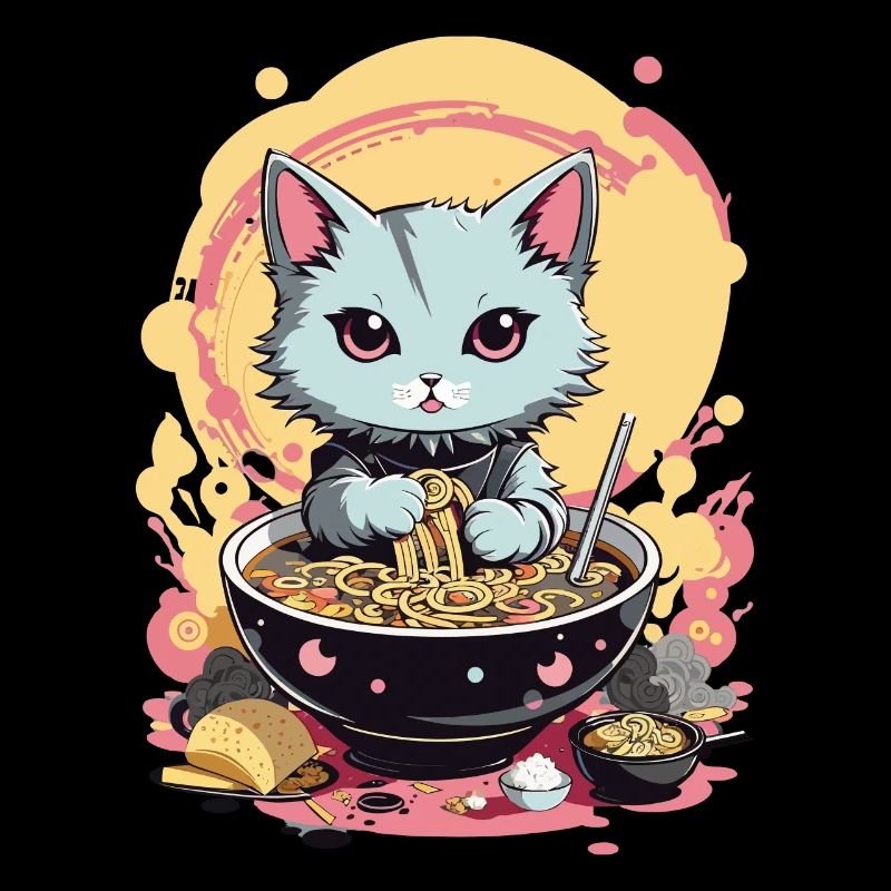 Chat Ramen Japon Esthétique pastel