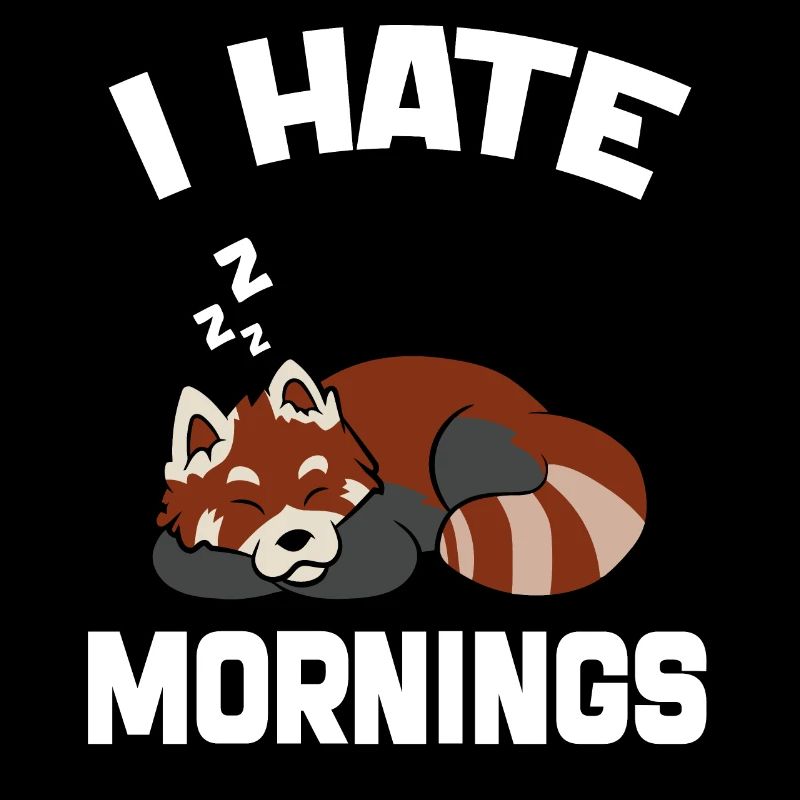 Lustiger roter Panda, ich hasse morgendliches Zitat