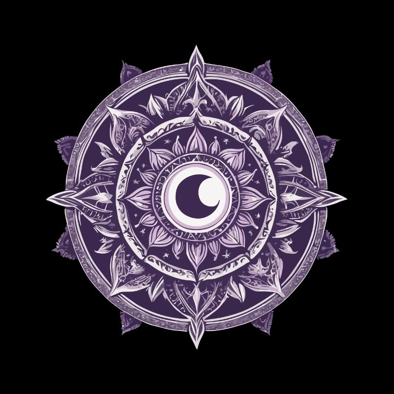 Motif esthétique de conception de mandala de lune