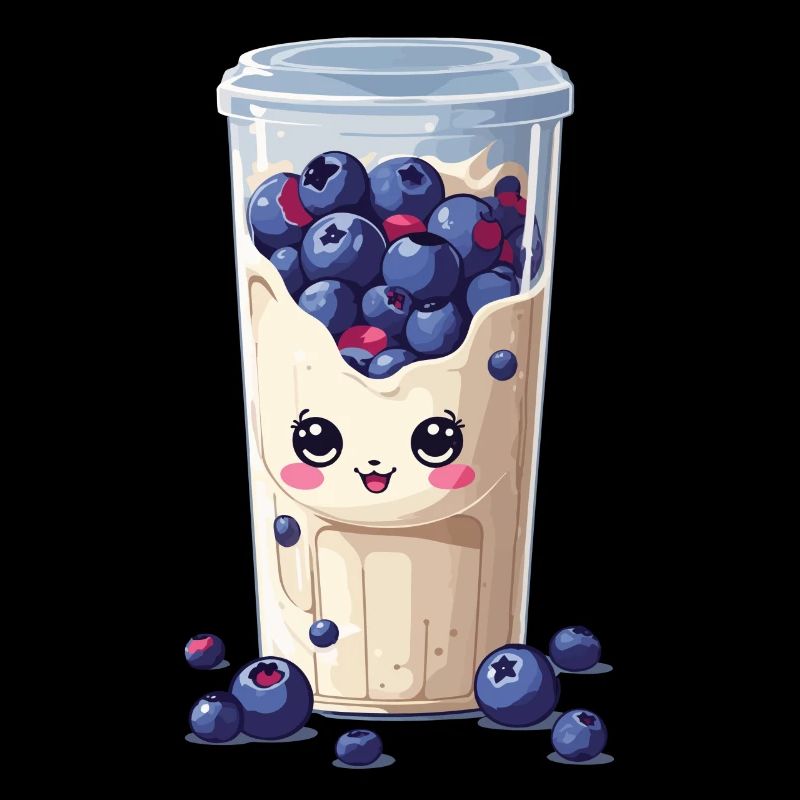 Myrtilles Mignon Milkshake Kawaii Fun