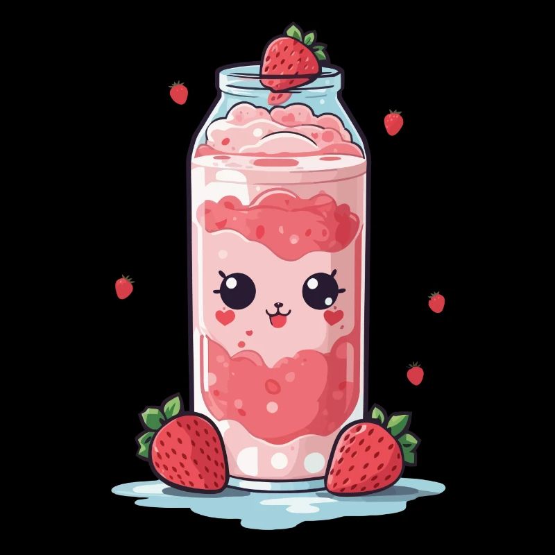 Framboises Kawaii Anime Milkshake Fun