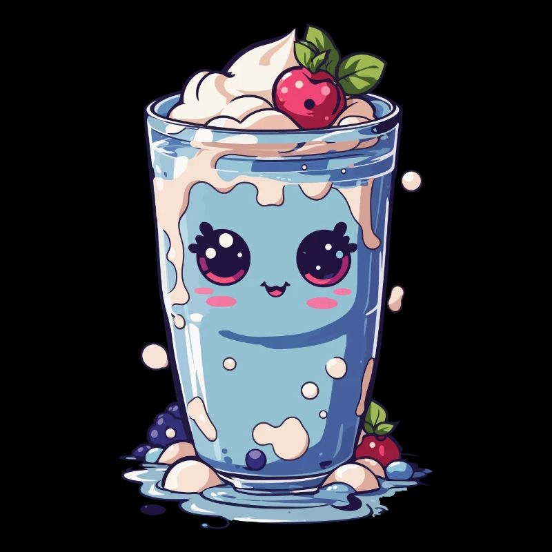 Myrtilles Mignon Milkshake Doux Amusant