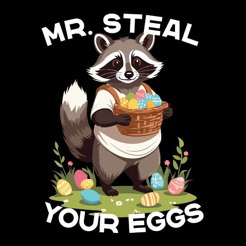 Lustiges Waschbären Eier Dieb Ostern Spruch