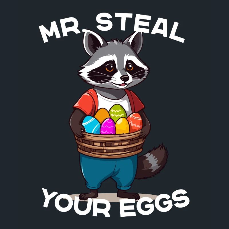 Eggs Thief Raccoon Easter Bunny Funny Design