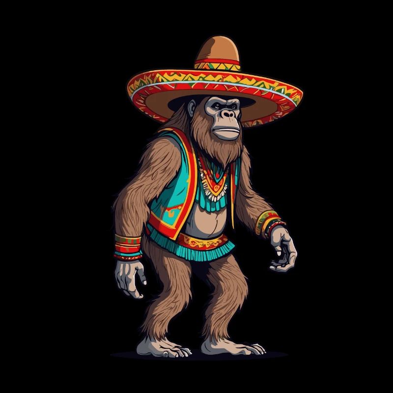Sasquatch Bigfoot mexicain avec sombrero