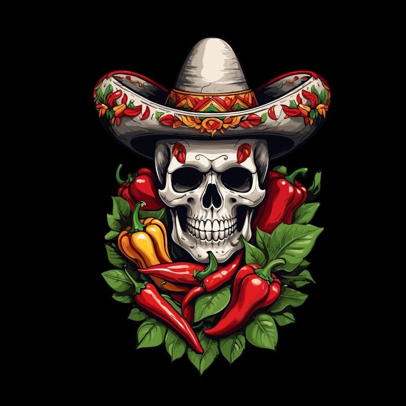 Esthétique Chili Skull Design Style mexicain