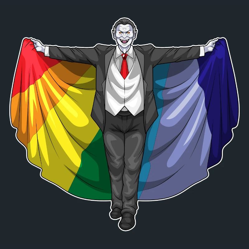 Vampir Halloween Regenbogen Mantel