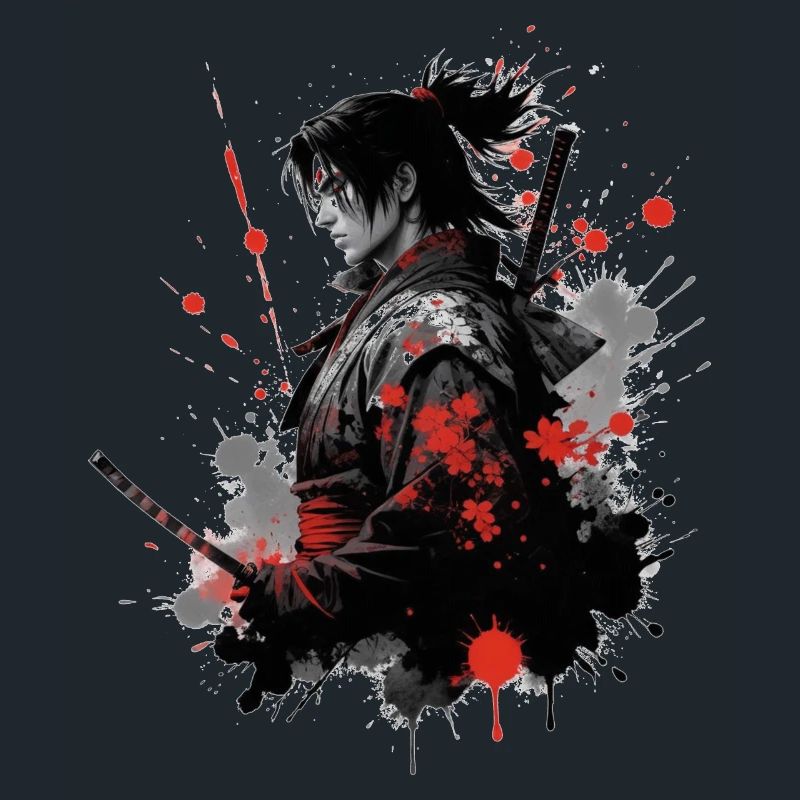 Conception d’aquarelle de guerrier samouraï