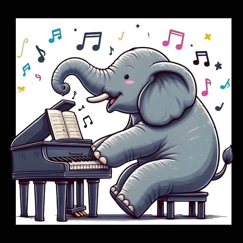 Éléphant au piano