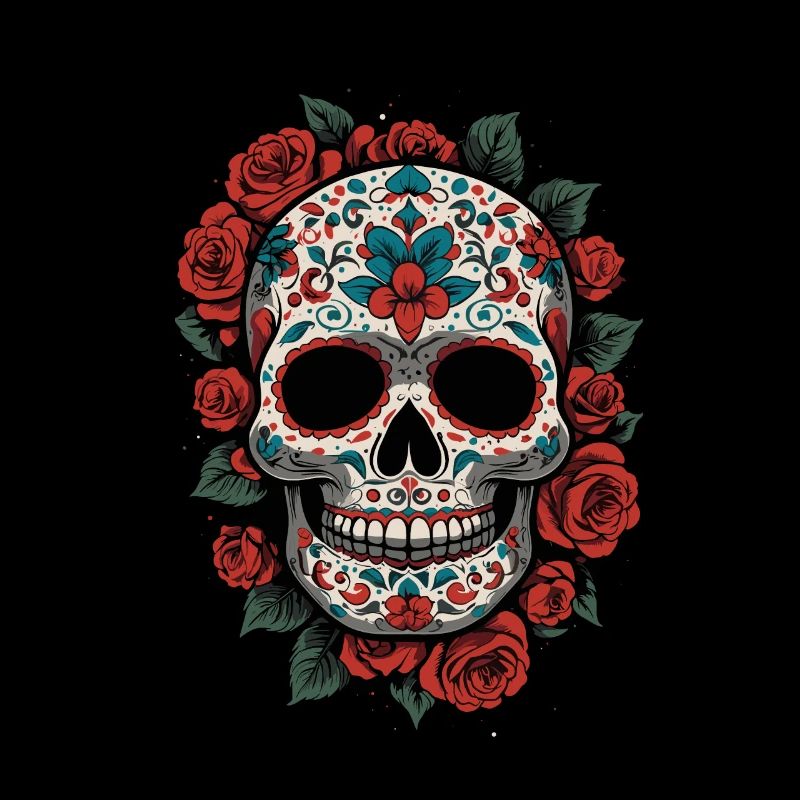 Dia De Muertos Mexiko Zuckerschädel Deko Design