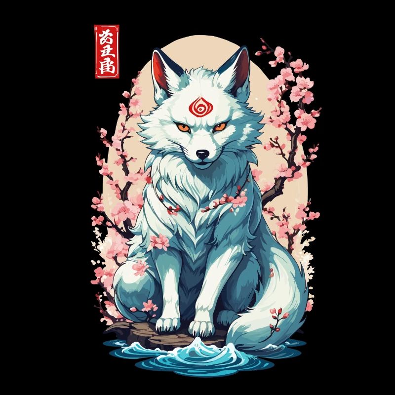 Conception esthétique du masque Kitsune et des fleurs de cerisier