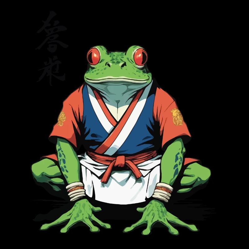 Grenouille Samouraï & Design Vintage Style Ukiyo-e