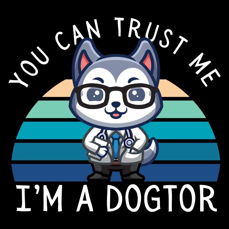 Lustiger Kawaii Husky Hundedoktor