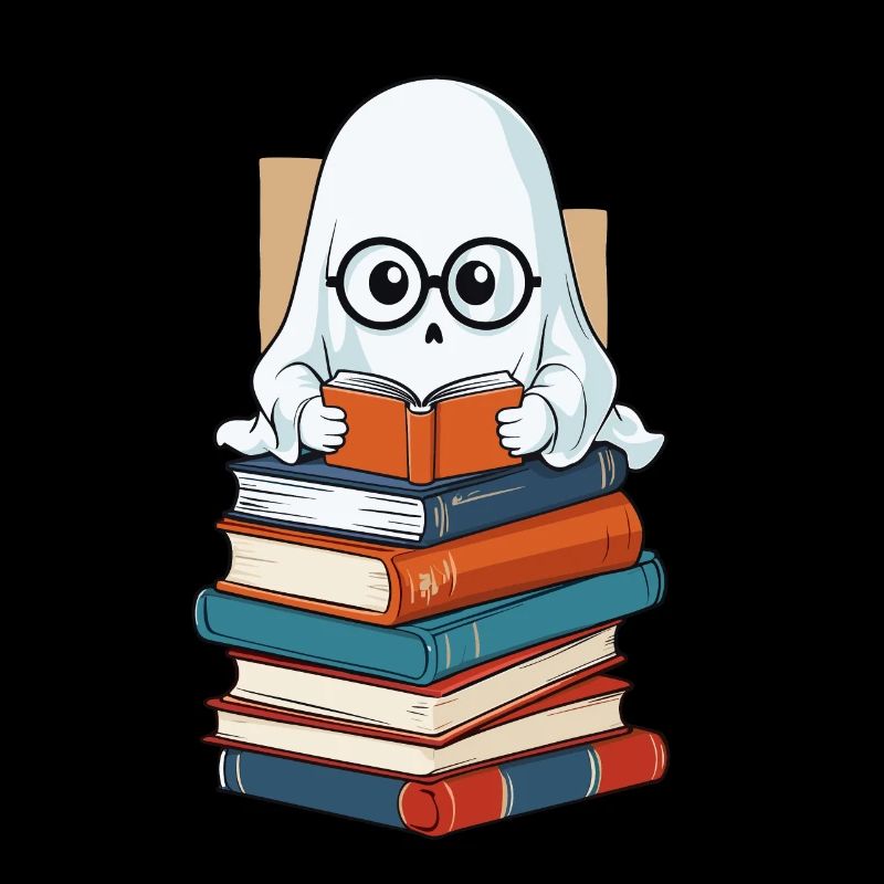 Book Lover Style Reading Halloween Ghost