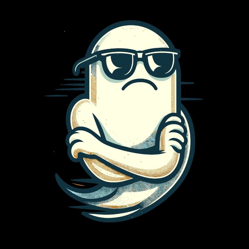 Cool Ghost Vintage Art Style Funny Halloween