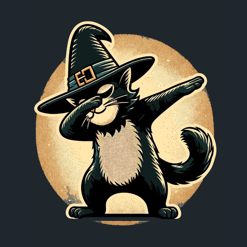 Dabbing Sorcières Chat Dabbing Chat Chat Animaux de compagnie Halloween