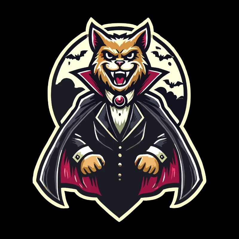 Chat vampire Chat d’Halloween mignon