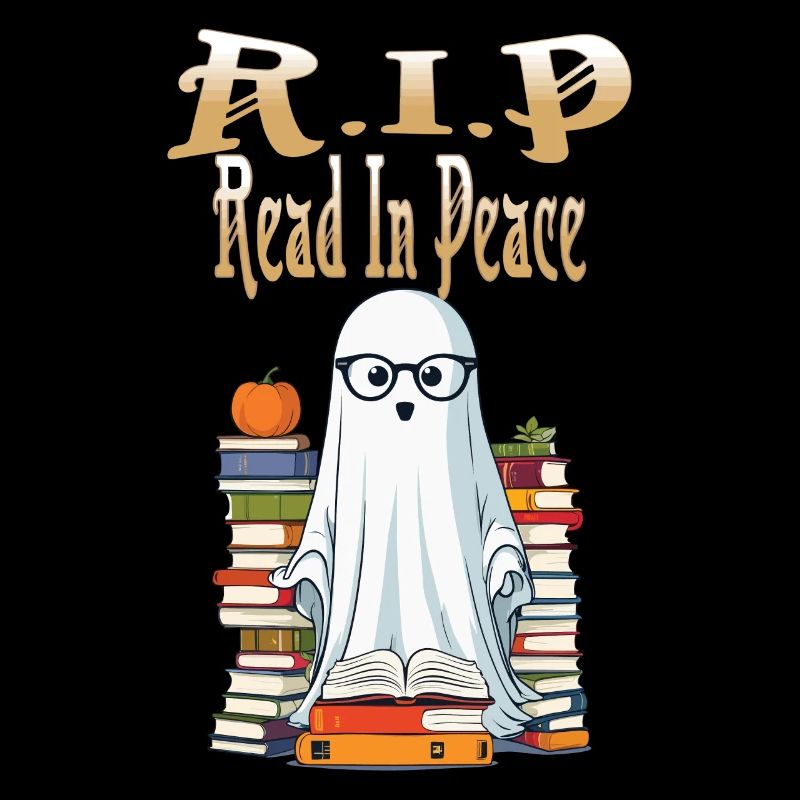 Cute Book Lover Ghost Halloween