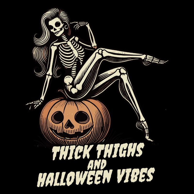 Drôle Halloween Thick Thighs Vibes