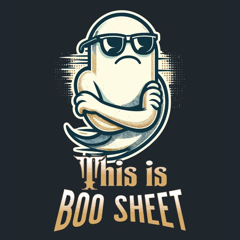 Funny Halloween Ghost With Boo Sheet Text